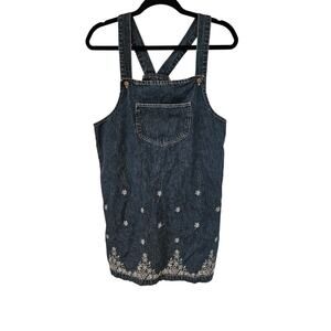 Vintage amilano collection Womens denim embroidered overall dress jumper medium